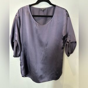 Eileen Fisher, deep, purple silk blouse